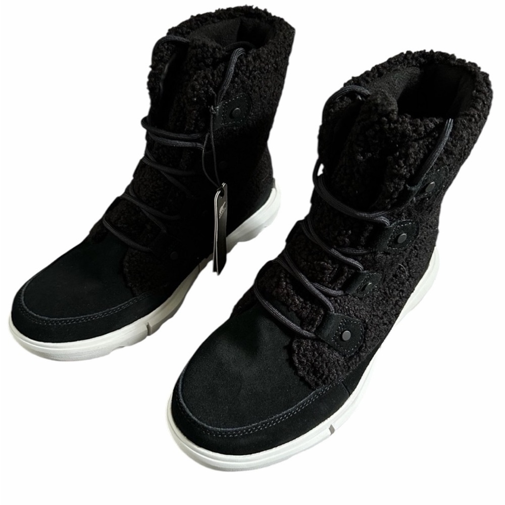 Sorel Explorer II Joan Cozy Boot Womans 8 Black New Faux Shearling Fall Winter